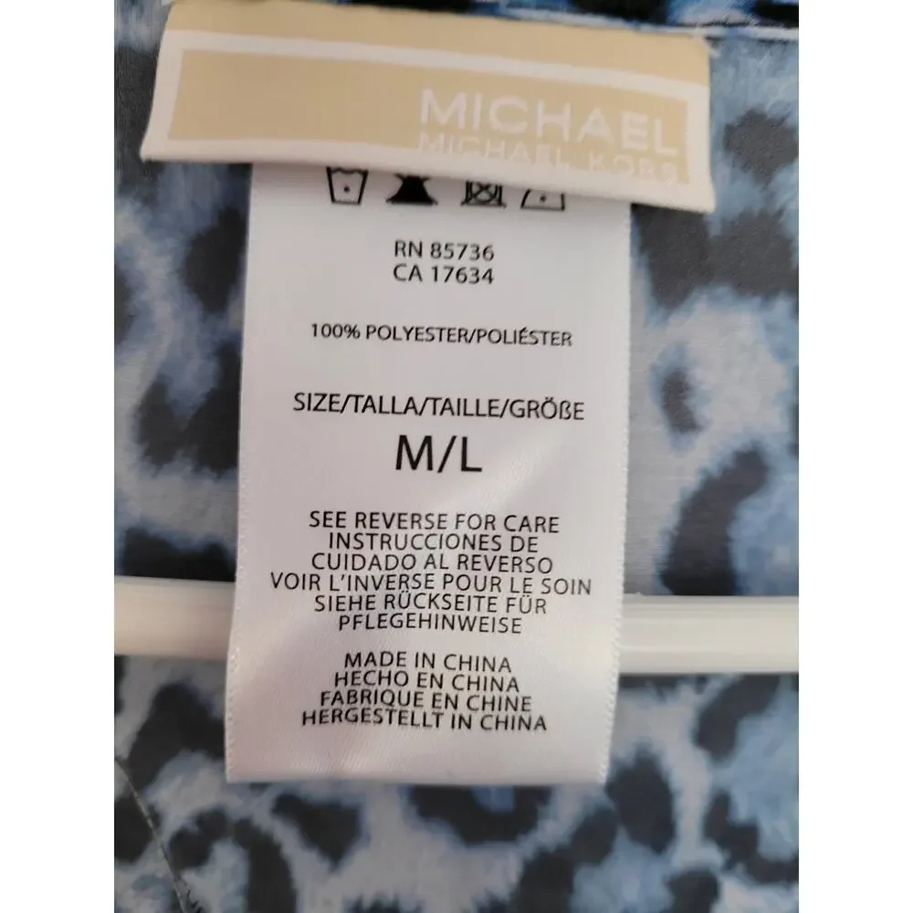 Michael Kors Women's Animal Print Tide Blue Swim Cover Up Size M/L‎ #17